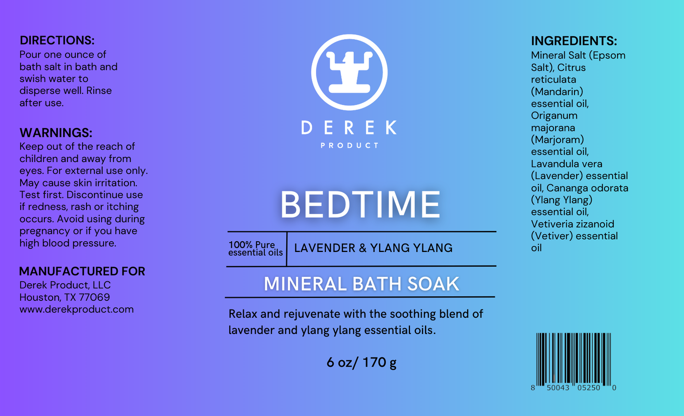 Derek Product Mineral Bath Salts Soothing Bedtime Bath Blend, 6oz - DerekProduct