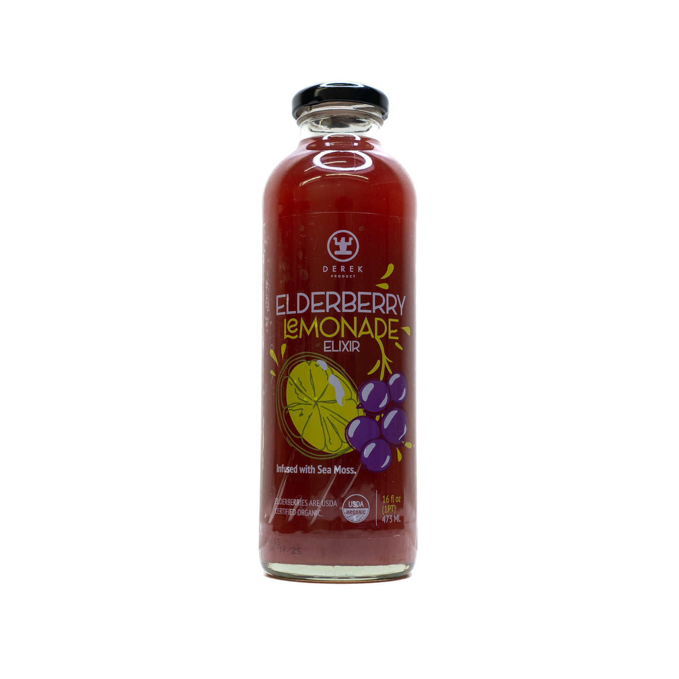 Elderberry Lemonade  Elixir w/ Sea Moss - DerekProduct