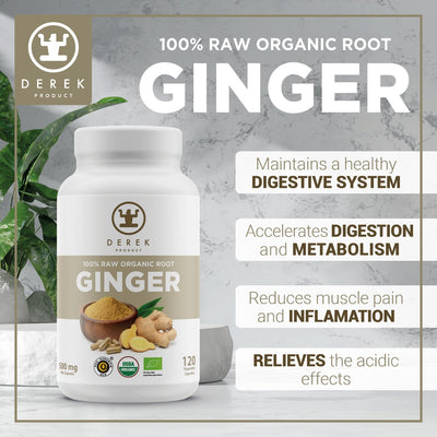 Ginger Root Capsules - Certified Organic - DerekProduct