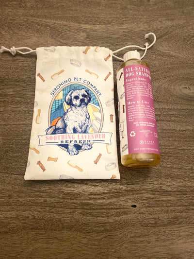 Calming | Flea Repellent | Dog Shampoo 16 oz w/free bag- by Geronimo Pet Products™ - Derek Product