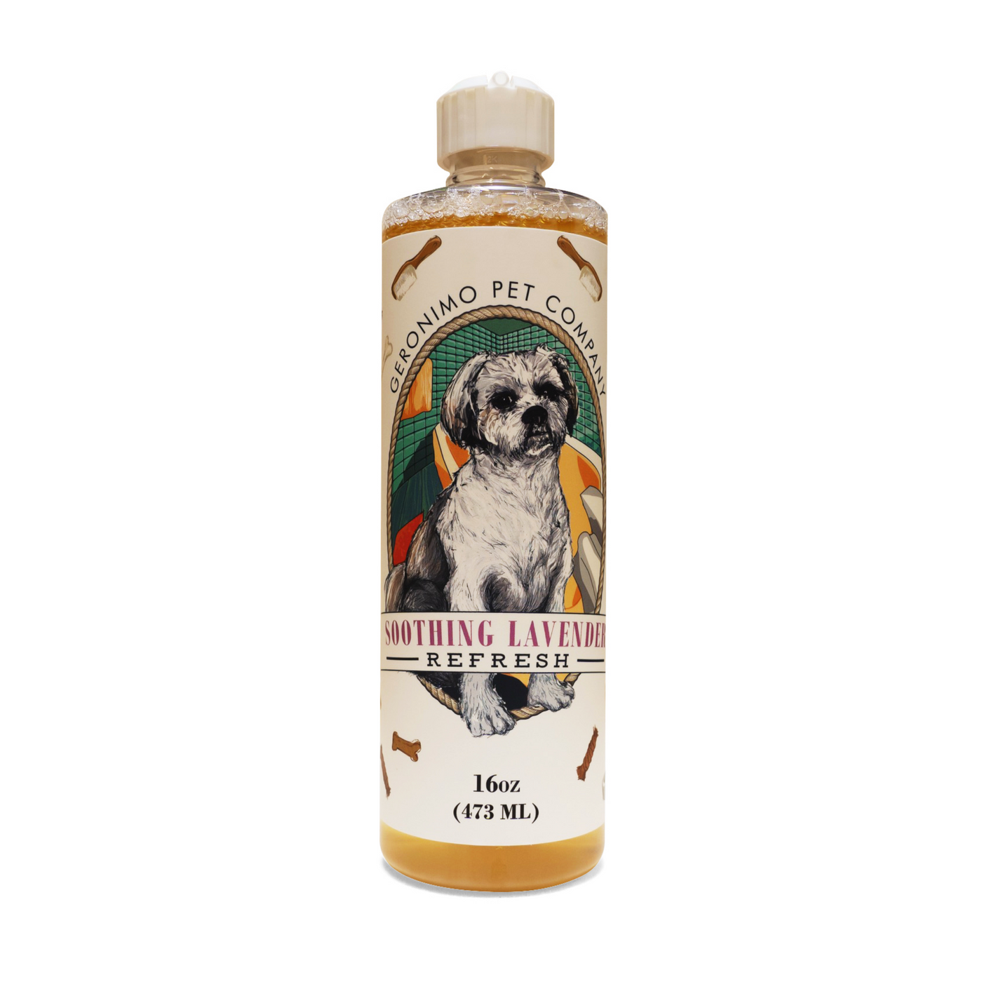 Calming | Flea Repellent | Dog Shampoo 16 oz w/free bag- by Geronimo Pet Products™ - DP Fullfilment 